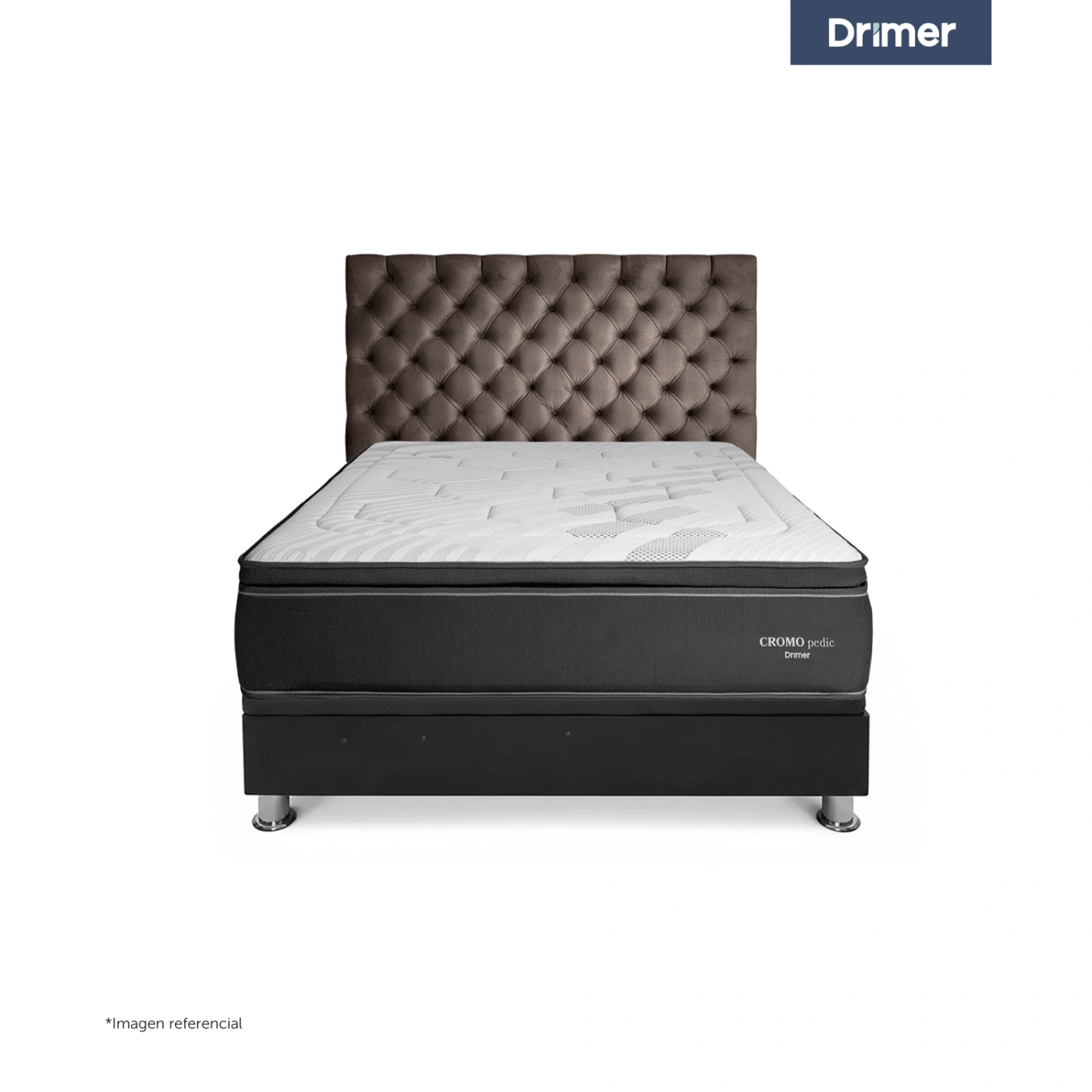 DORMITORIO BOXET DRIMER CROMOPEDIC 2 PLAZAS GRIS - 2