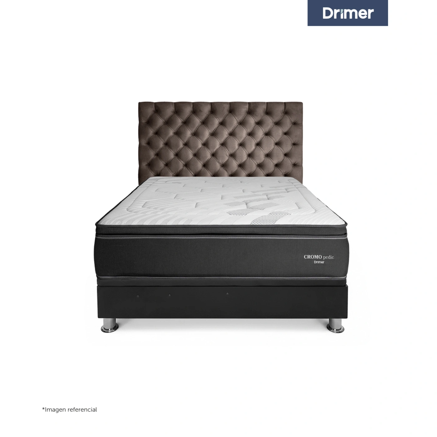 DORMITORIO BOXET DRIMER CROMOPEDIC QUEEN GRIS - 2