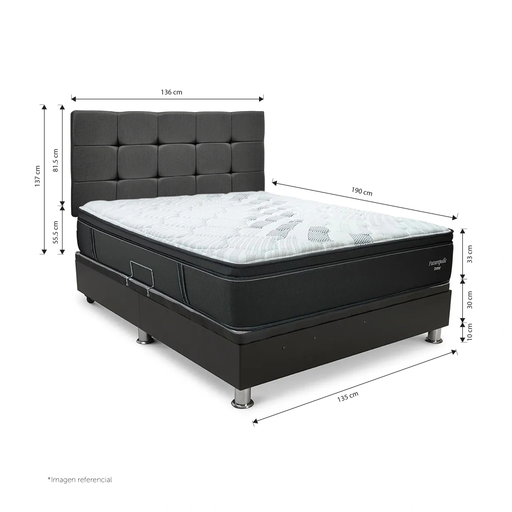 DORMITORIO BOXET DRIMER CROMOPEDIC 2 PLAZAS GRIS - 3