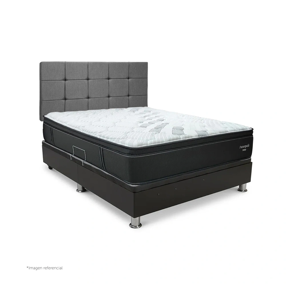 DORMITORIO BOXET DRIMER CROMOPEDIC 1.5 PLAZAS GRIS - 1