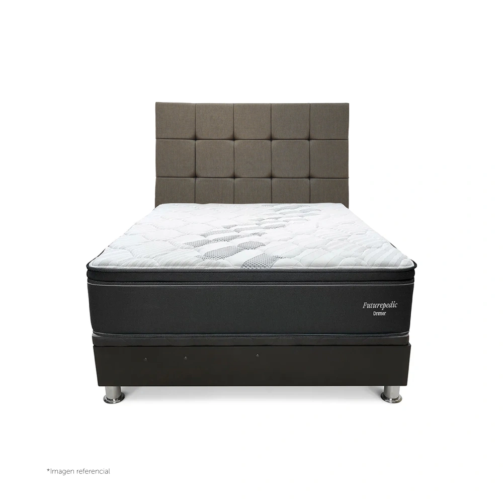 DORMITORIO BOXET DRIMER CROMOPEDIC 1.5 PLAZAS GRIS - 2