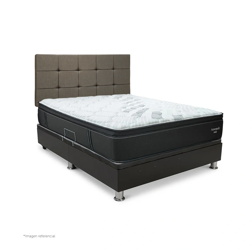 DORMITORIO BOXET DRIMER CROMOPEDIC QUEEN GRIS - 1