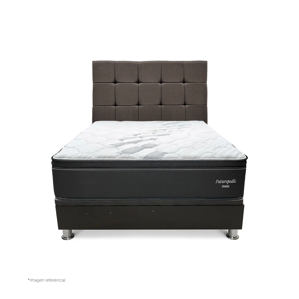 DORMITORIO BOXET DRIMER CROMOPEDIC 1.5 PLAZAS GRIS - 2