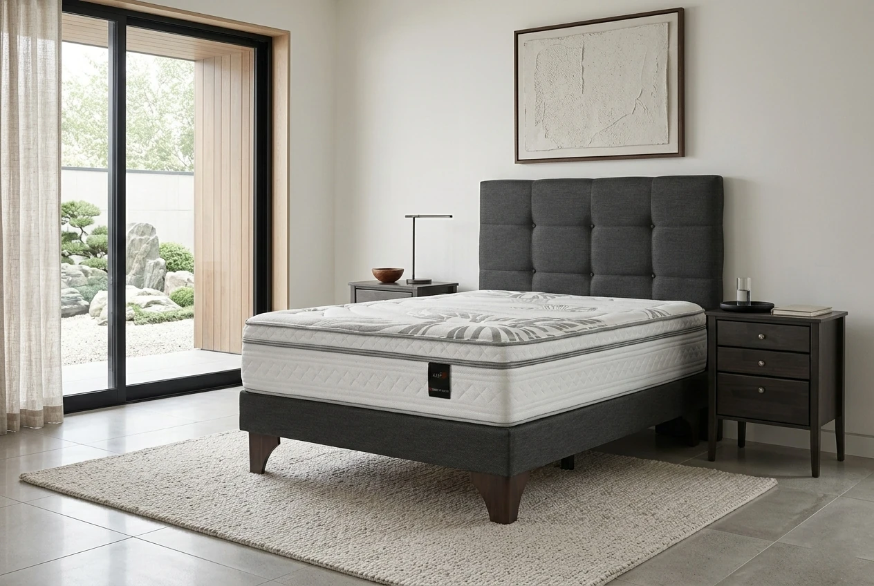 DORMITORIO EUROPEO ROSEN ART 4 2 PLAZAS ISSEY GRAFITO + 2 VELADORES - 2