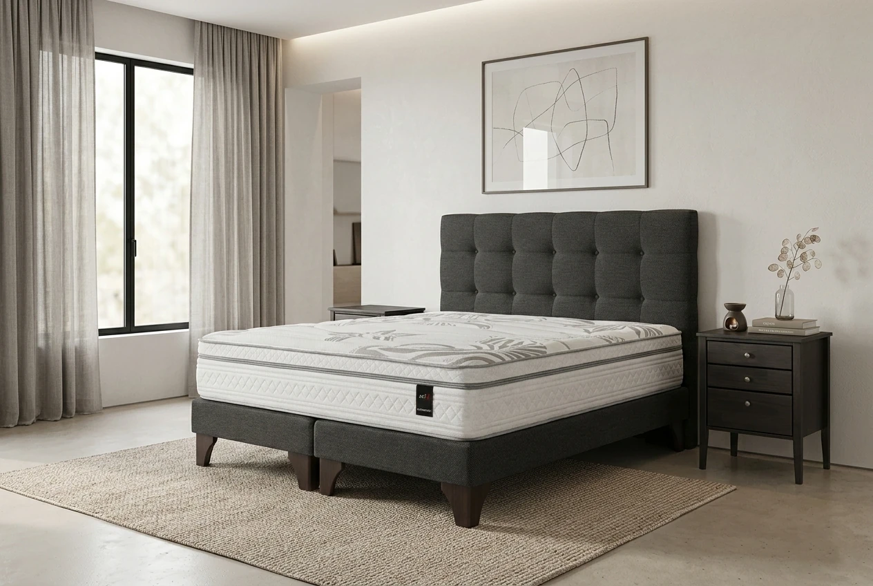 DORMITORIO EUROPEO ROSEN ART 4 QUEEN ISSEY GRAFITO + 2 VELADORES - 2