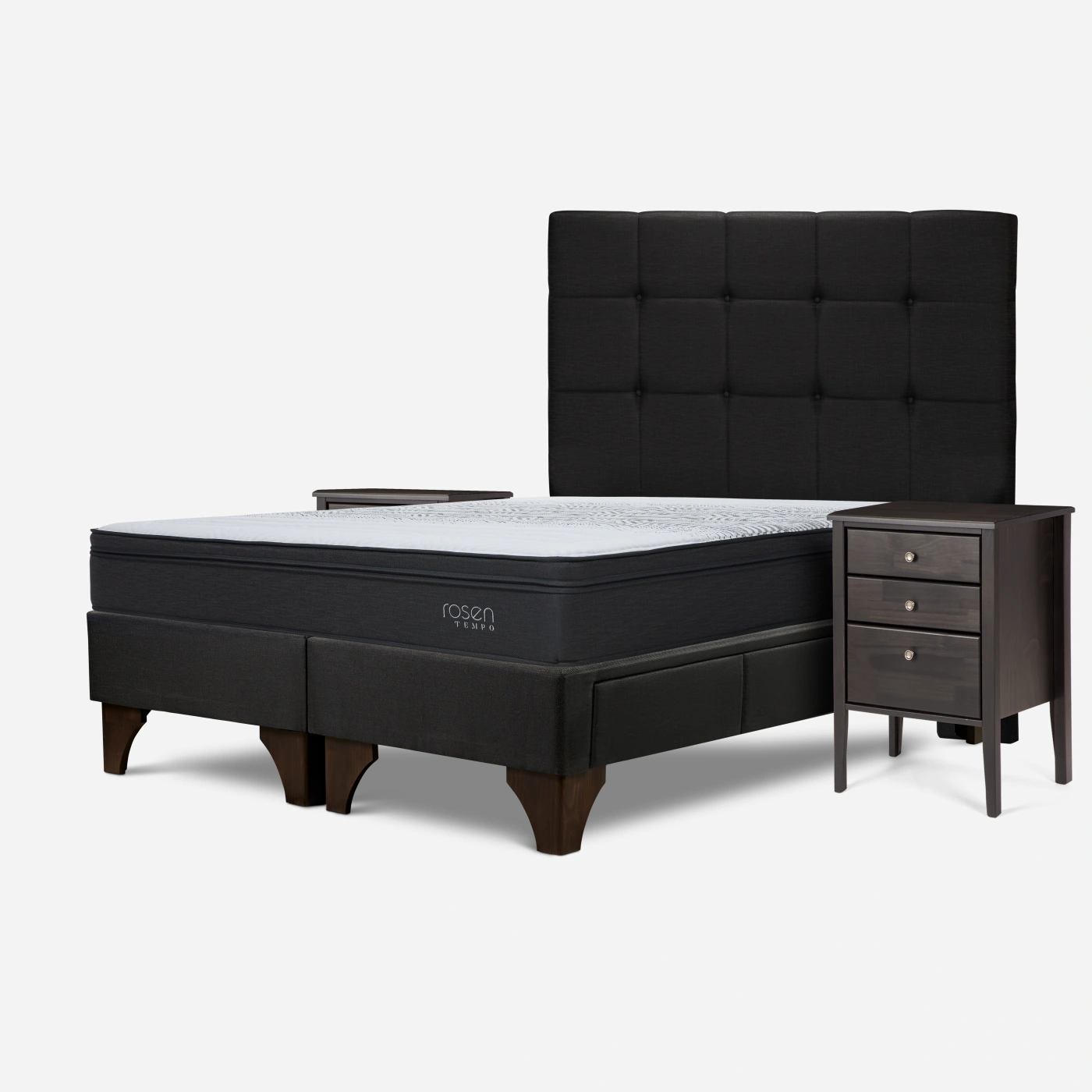 DORMITORIO EUROPEO CON CAJONES ROSEN TEMPO QUEEN ISSEY GRAFITO - 1