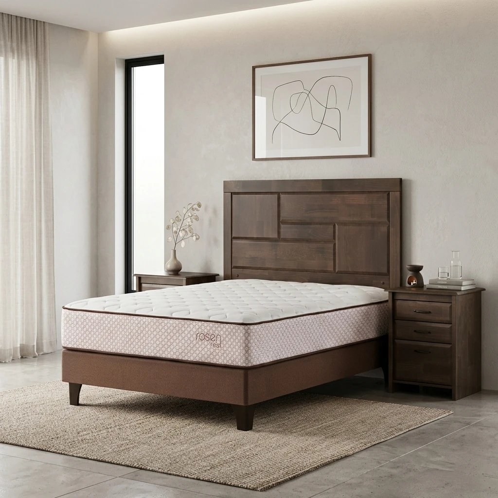DORMITORIO EUROPEO ROSEN REST 2 PLAZAS DOLCE + 2 VELADORES DOLCE - 2