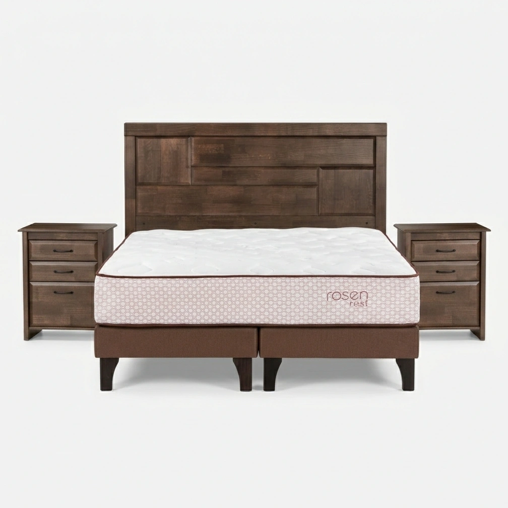 DORMITORIO EUROPEO ROSEN REST QUEEN DOLCE + 2 VELADORES DOLCE - 1