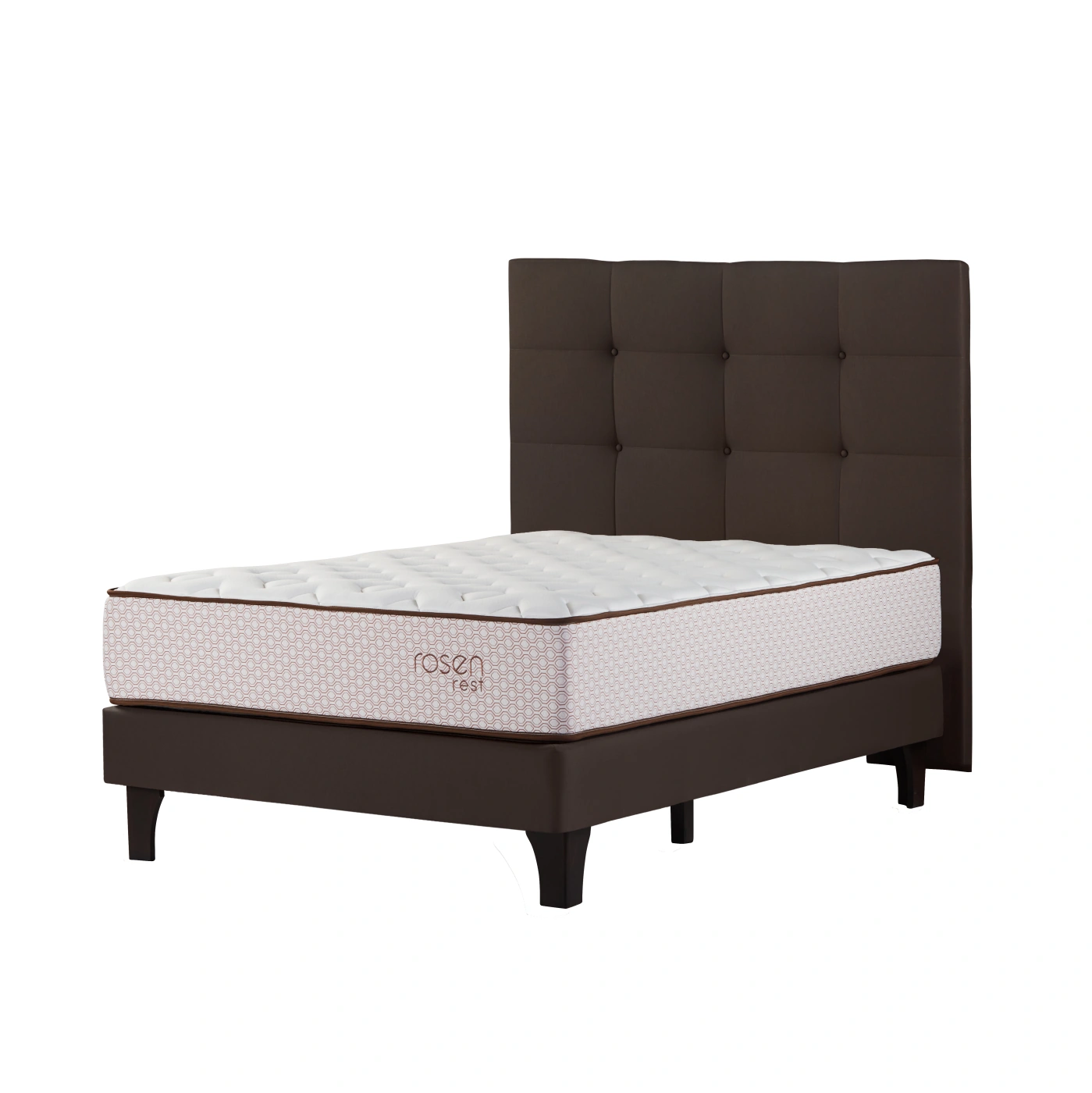 DORMITORIO EUROPEO ROSEN REST 2 PLAZAS ISSEY MOCCA + 2 VELADORES DOLCE - 3
