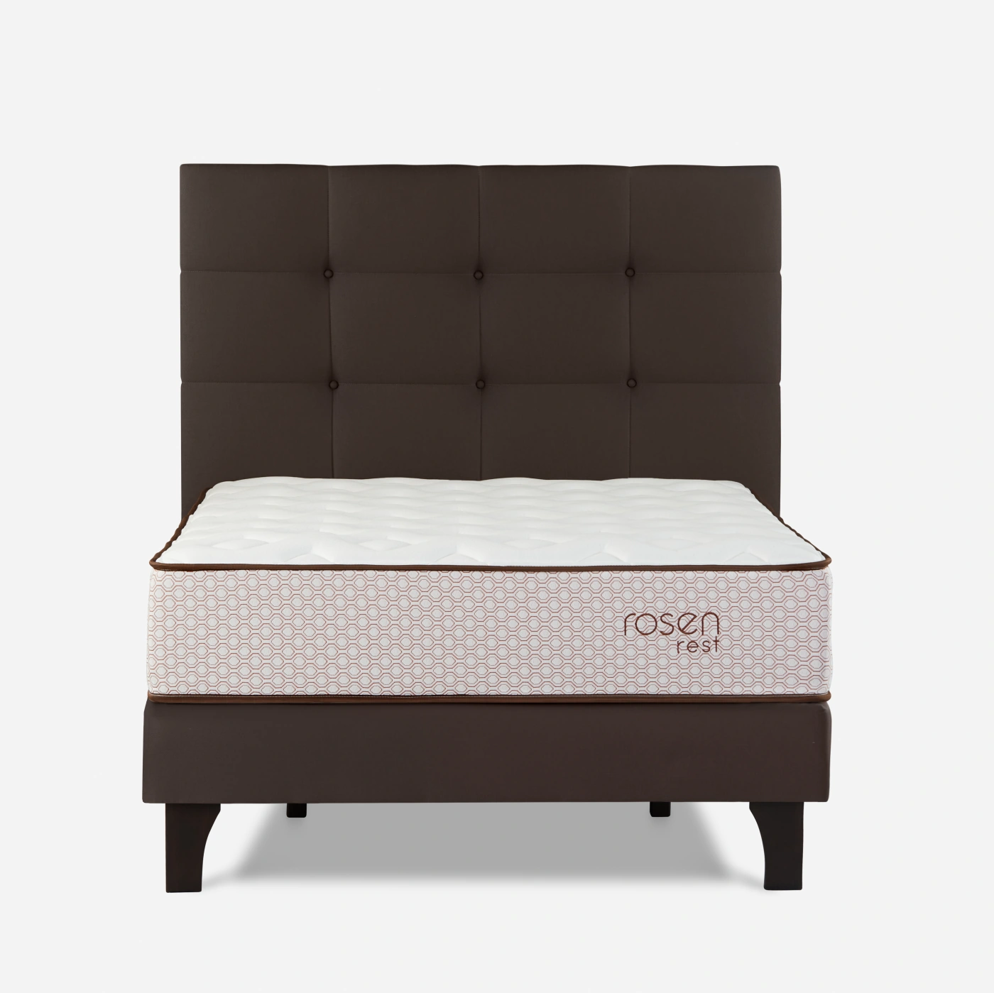 DORMITORIO EUROPEO ROSEN REST 2 PLAZAS ISSEY MOCCA + 2 VELADORES DOLCE - 6