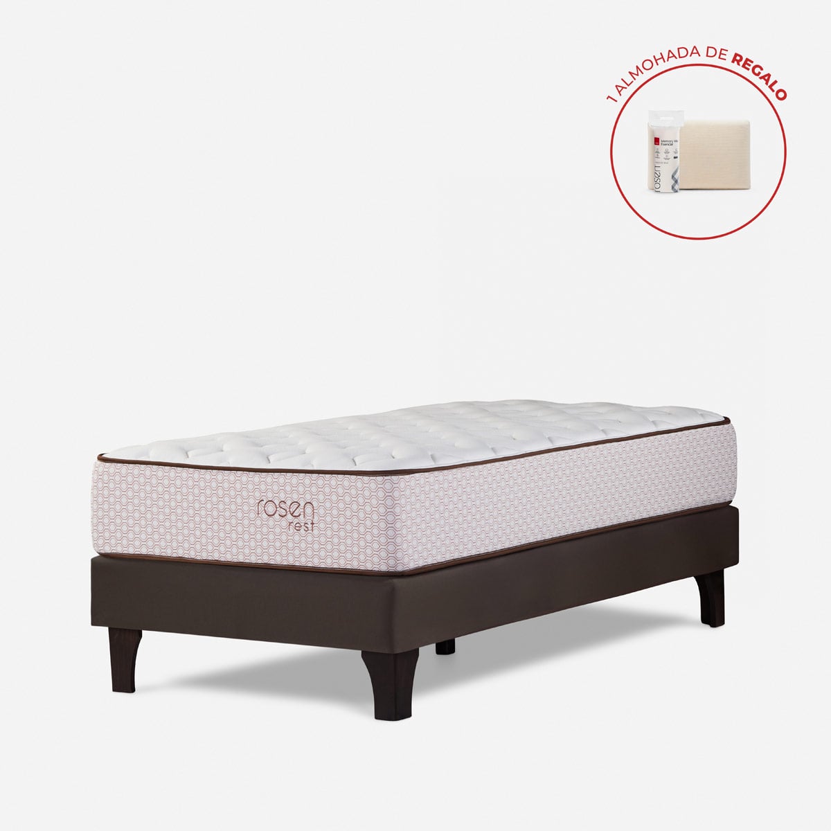 CAMA EUROPEA ROSEN REST 1.5 PLAZAS NO APLICA CAJONES MARRÓN - 1