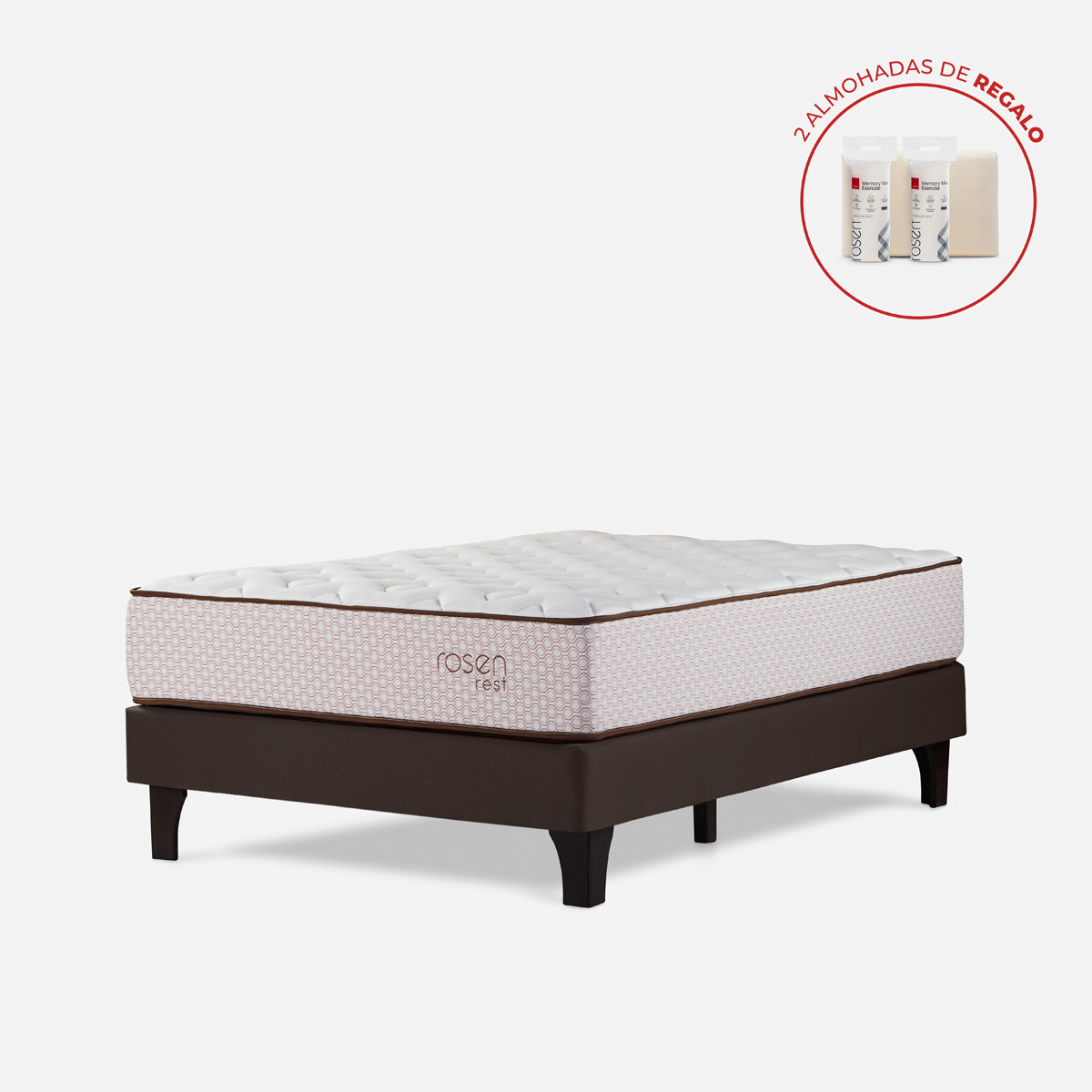 CAMA EUROPEA ROSEN REST 2 PLAZAS NO APLICA CAJONES MARRÓN - 1