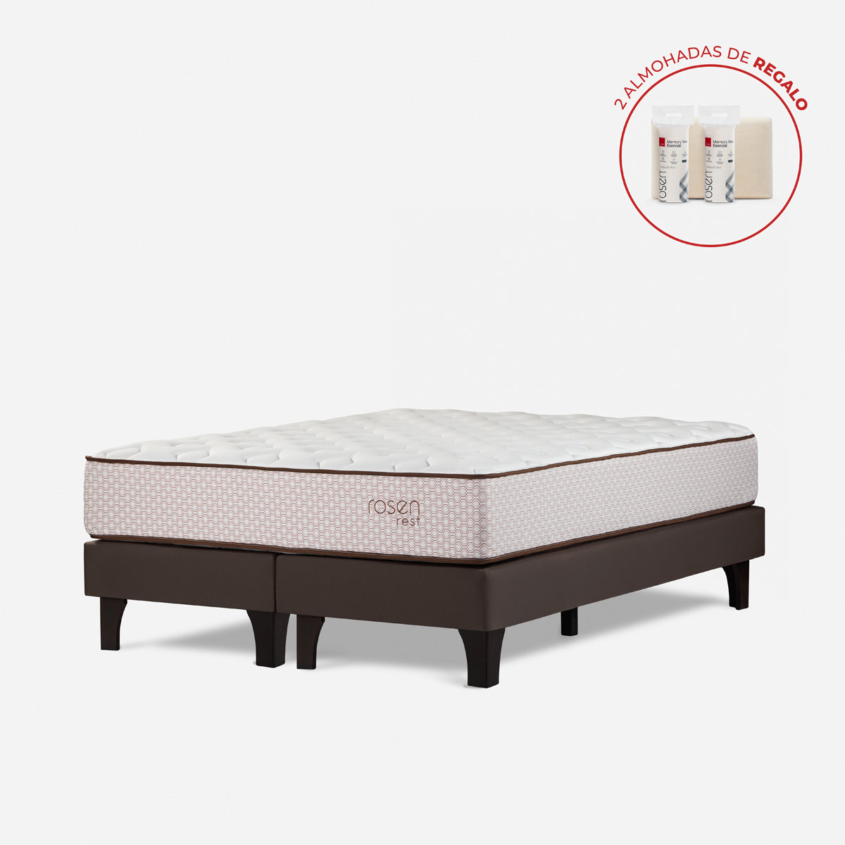 CAMA EUROPEA ROSEN REST QUEEN NO APLICA CAJONES MARRÓN - 1