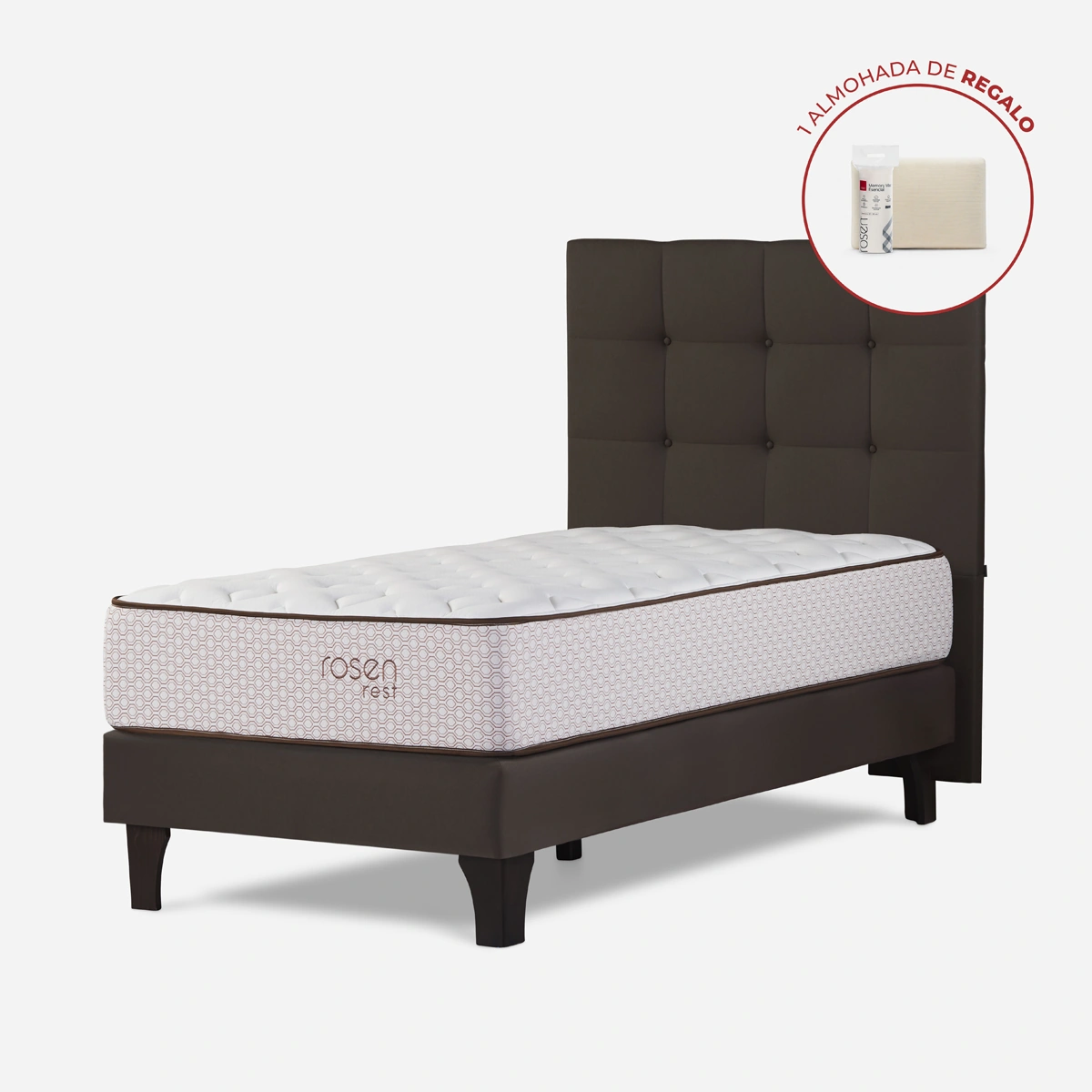DORMITORIO EUROPEO ROSEN REST 1.5 PLAZAS + 1 ALMOHADA - 1