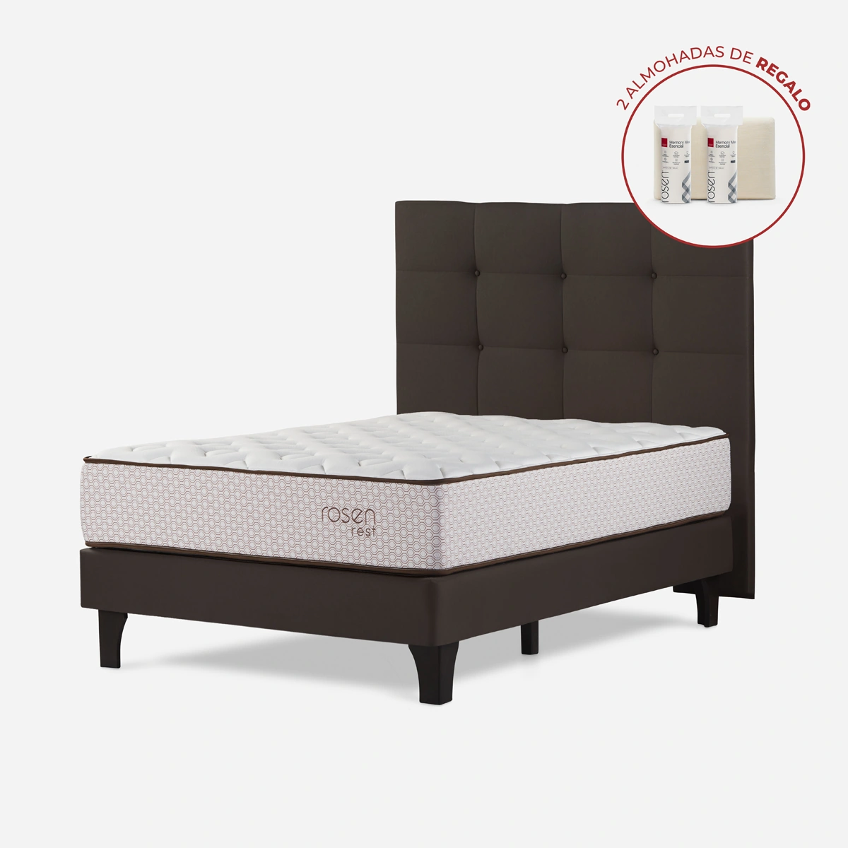 DORMITORIO EUROPEO ROSEN REST 2 PLAZAS + 2 Almohadas - 1