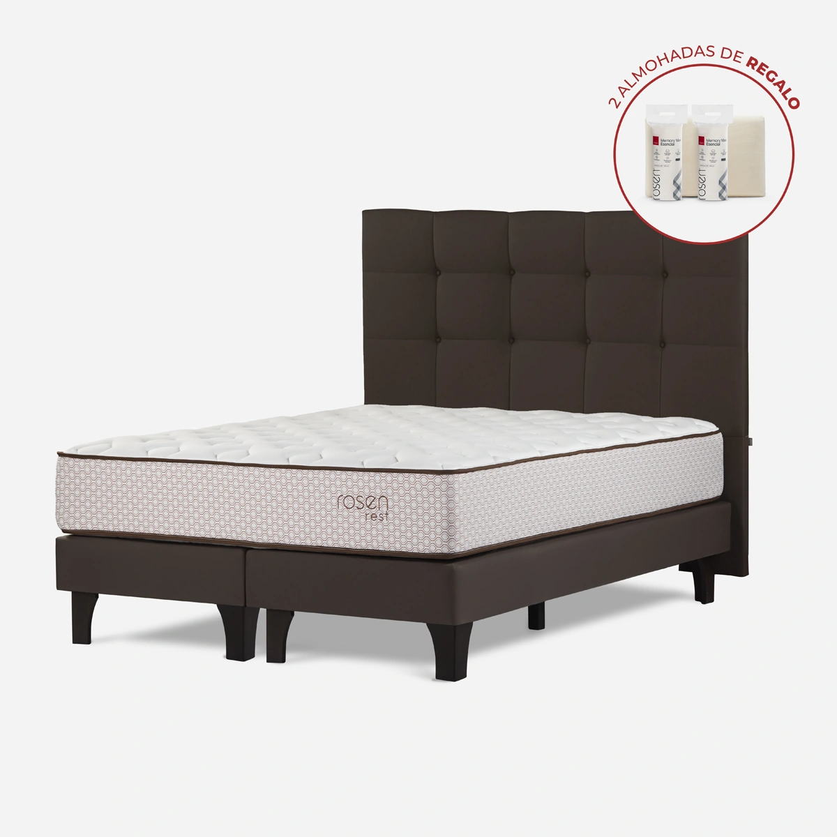 DORMITORIO EUROPEO ROSEN REST QUEEN + 2 Almohadas - 1