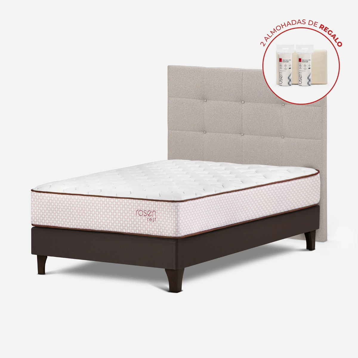 DORMITORIO EUROPEO ROSEN REST 2 PLAZAS + 2 Almohadas - 1