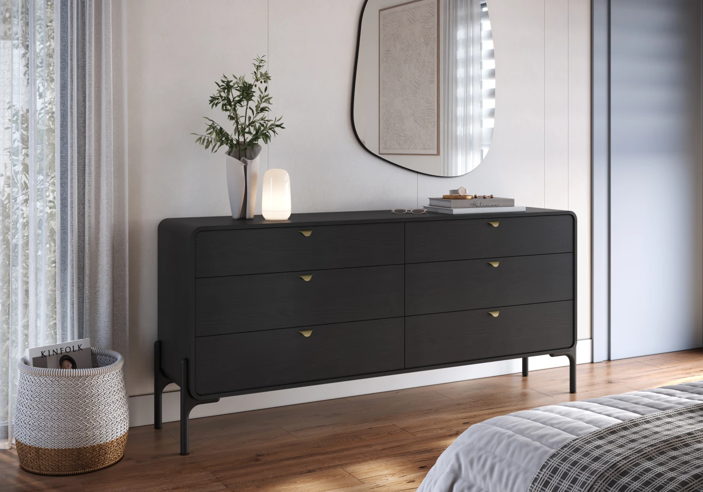 CÓMODA MAISON LINETTSELECT 6 CAJONES NEGRO - 1