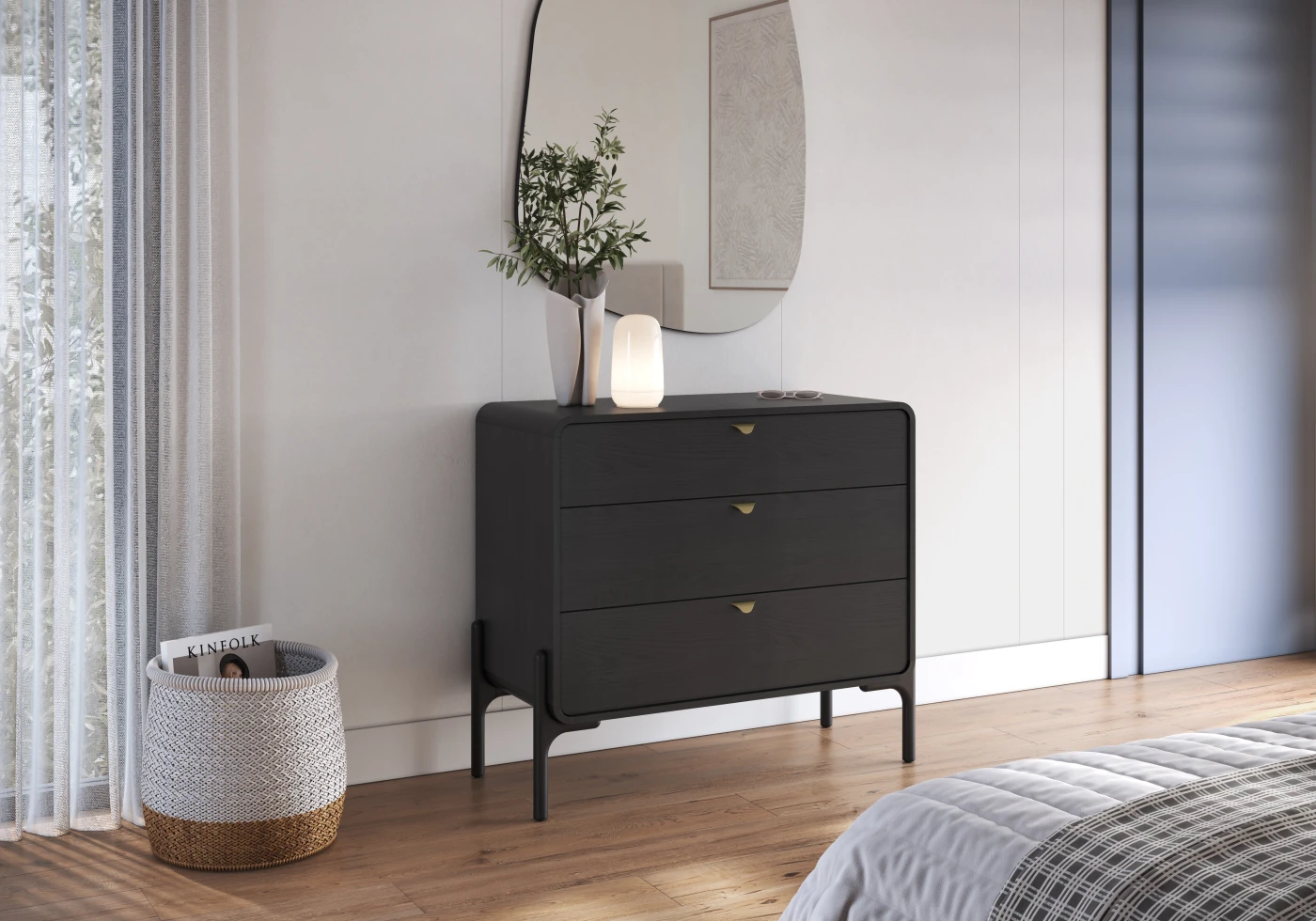 CÓMODA MAISON LINETTSELECT 3 CAJONES NEGRO - 1