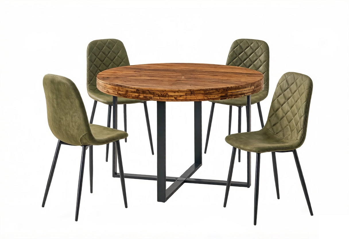 JUEGO DE COMEDOR RIPLEY HOME INDUSTRIAL 4 SILLAS VERDE - 2