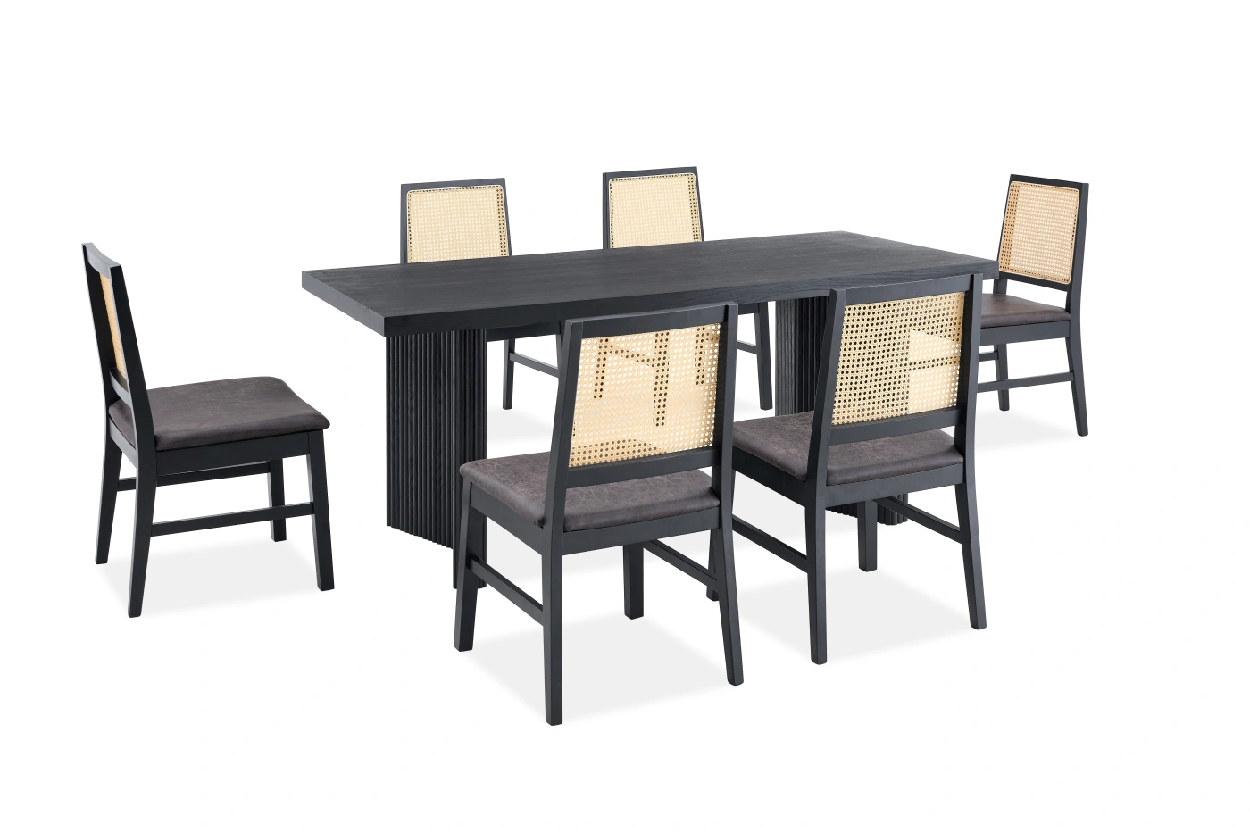 JUEGO DE COMEDOR MAISON LINETT CHLOE 6 SILLAS NEGRO - 2