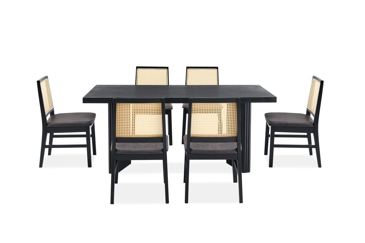 JUEGO DE COMEDOR MAISON LINETT CHLOE 6 SILLAS NEGRO - 4
