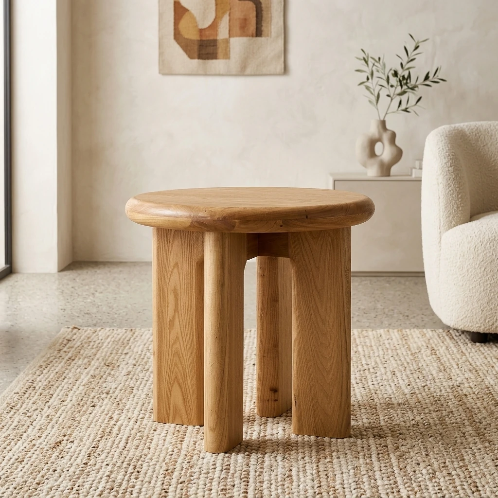 MESA LATERAL MAISON LINETT MARIE MADERA DE OLMO NATURAL - 1