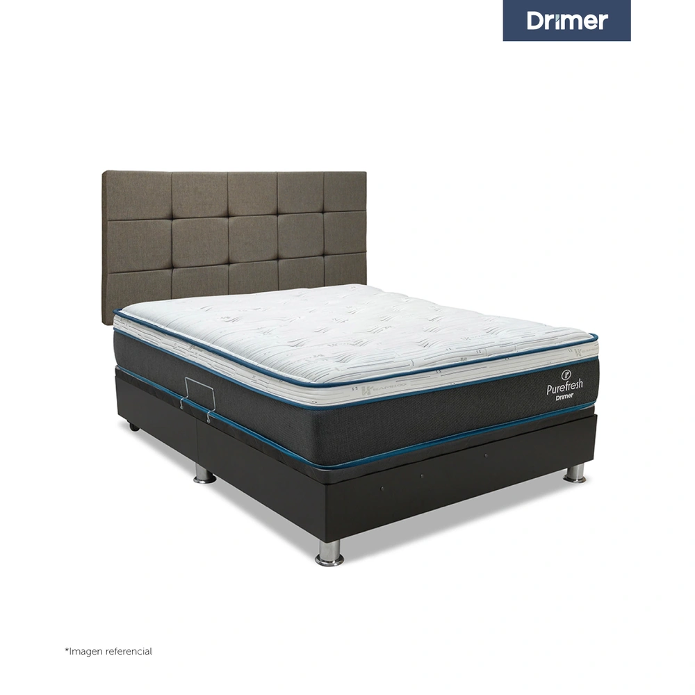 DORMITORIO BOXET DRIMER PUREFRESH LAQEUADA 2 PLAZAS CUADROS BEIGE VIVID - 1