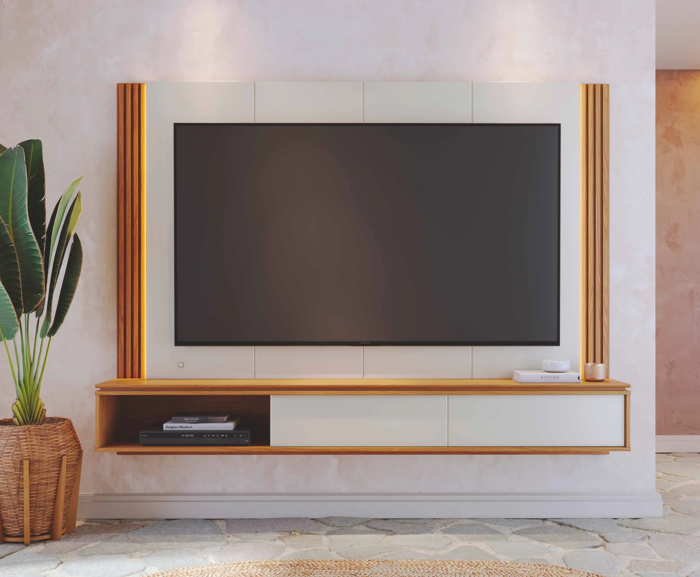 PANEL DE TV RIPLEY HOME LOA HASTA 75" OFF WHITE - 1