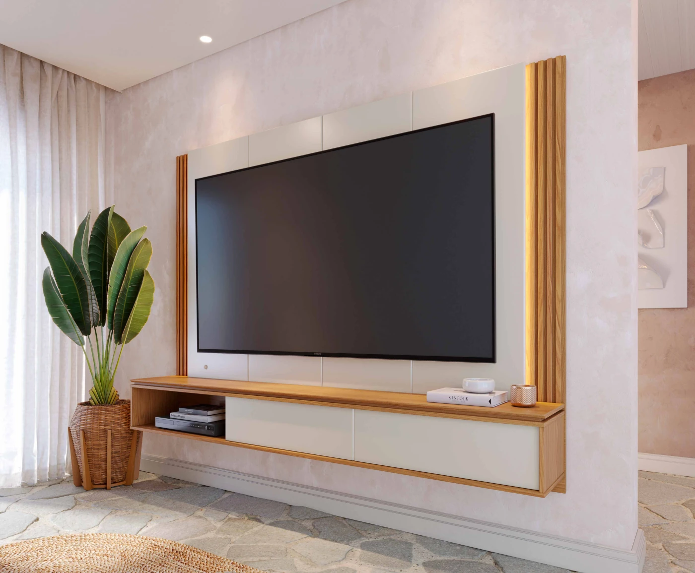 PANEL DE TV RIPLEY HOME LOA HASTA 75" OFF WHITE - 2