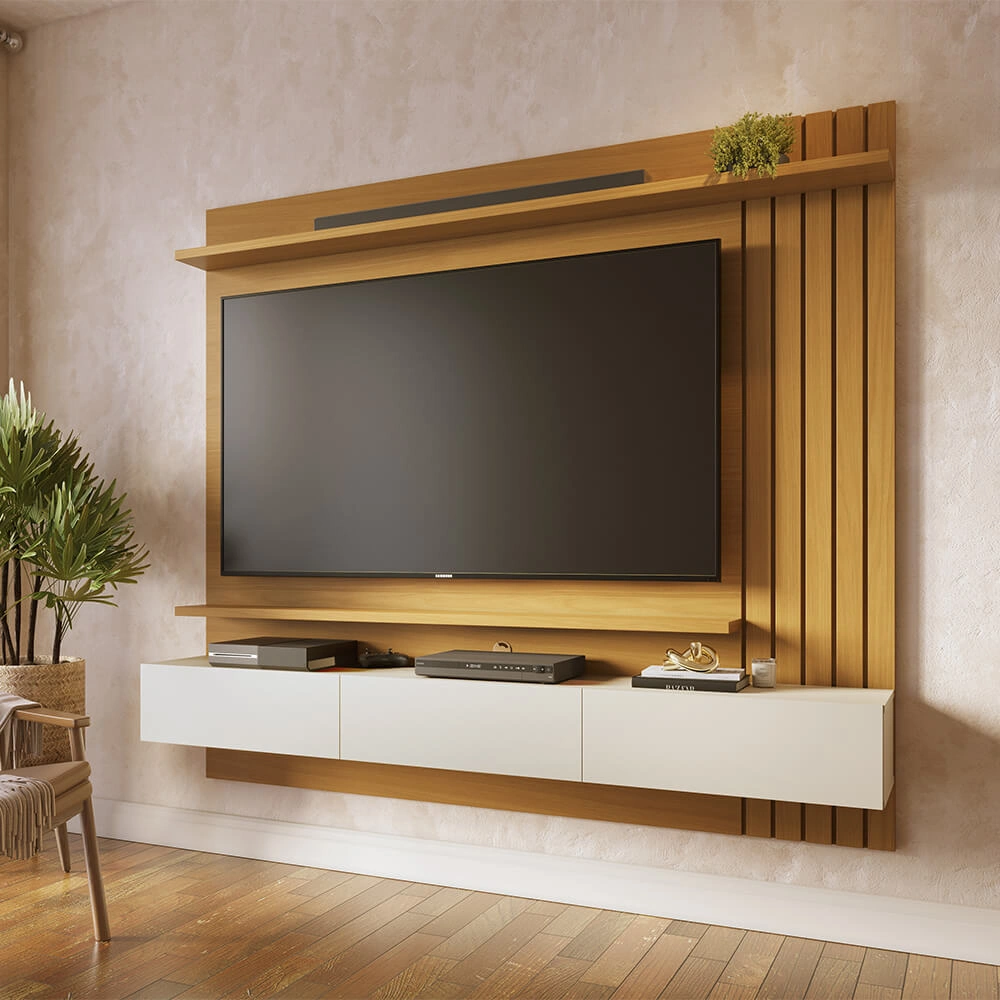 PANEL DE TV SUSPENDIDO JURITI 1.8 PARA 70" NATURAL - 1