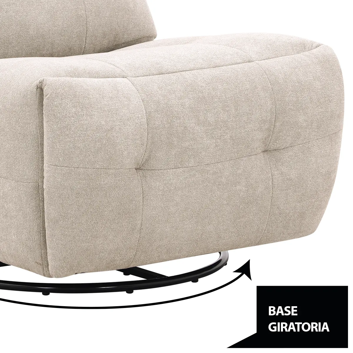RECLINABLE RIPLEY HOME CARLOS BASE GIRATORIA BEIGE - 5