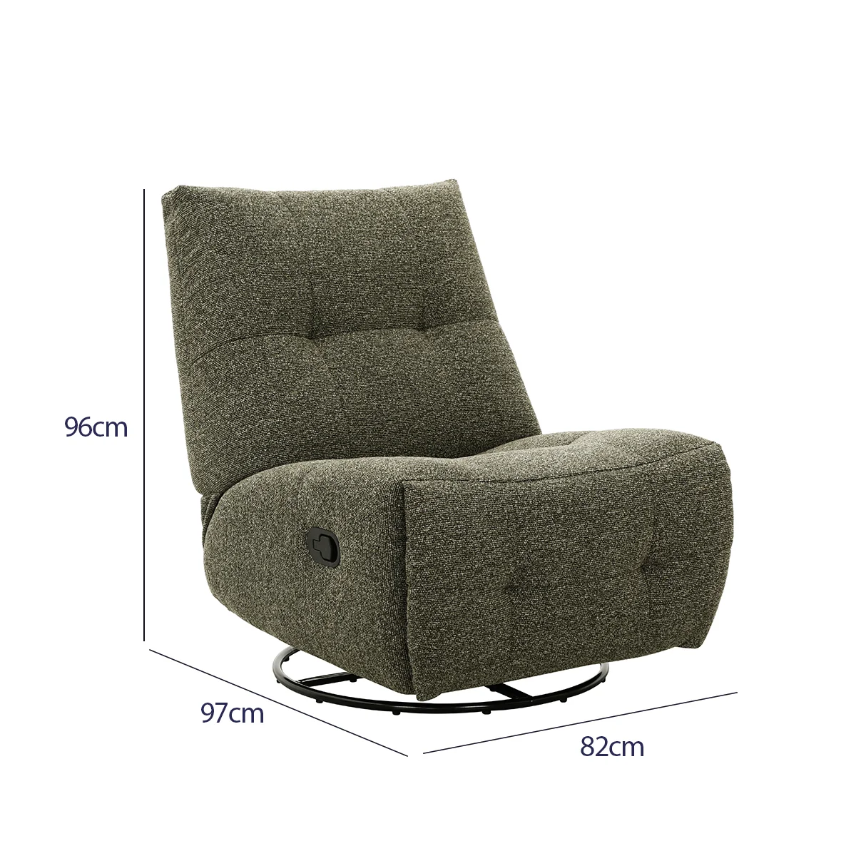 RECLINABLE RIPLEY HOME CARLOS BASE GIRATORIA VERDE - 3