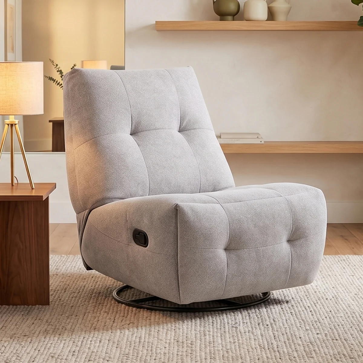 RECLINABLE RIPLEY HOME CARLOS BASE GIRATORIA GRIS - 1