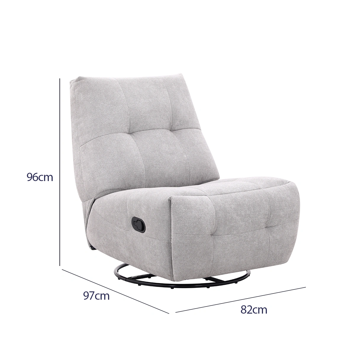 RECLINABLE RIPLEY HOME CARLOS BASE GIRATORIA GRIS - 3