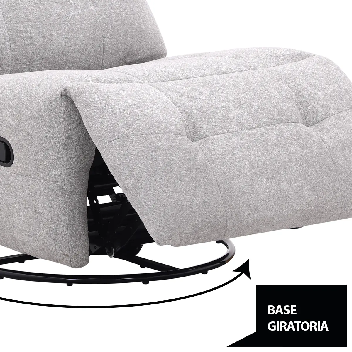 RECLINABLE RIPLEY HOME CARLOS BASE GIRATORIA GRIS - 6