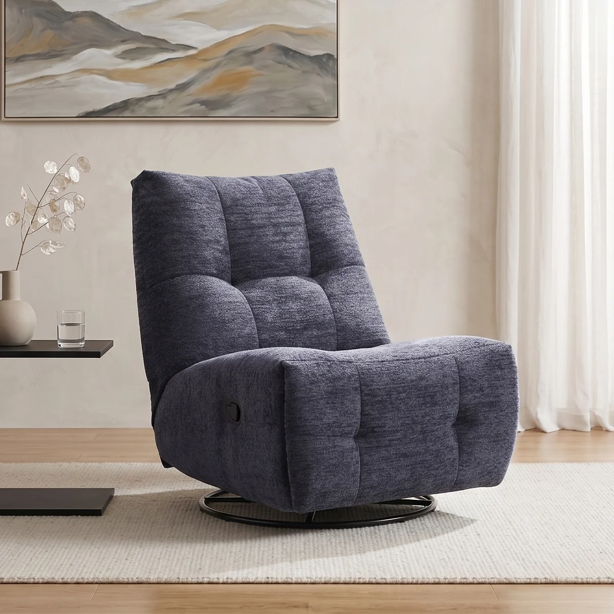 RECLINABLE RIPLEY HOME CARLOS BASE GIRATORIA AZUL - 1