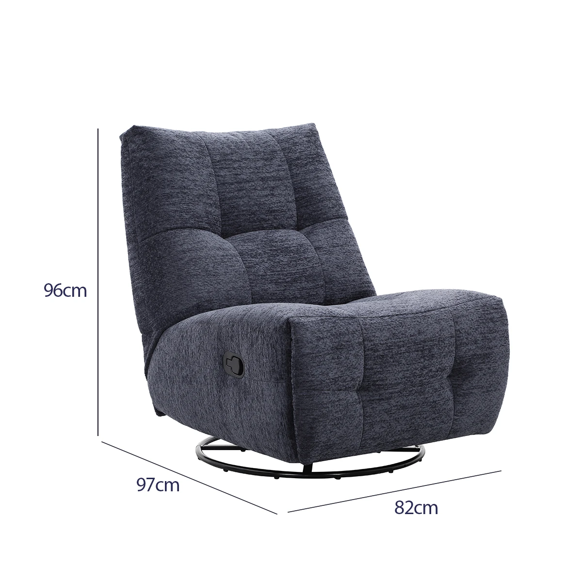 RECLINABLE RIPLEY HOME CARLOS BASE GIRATORIA AZUL - 3