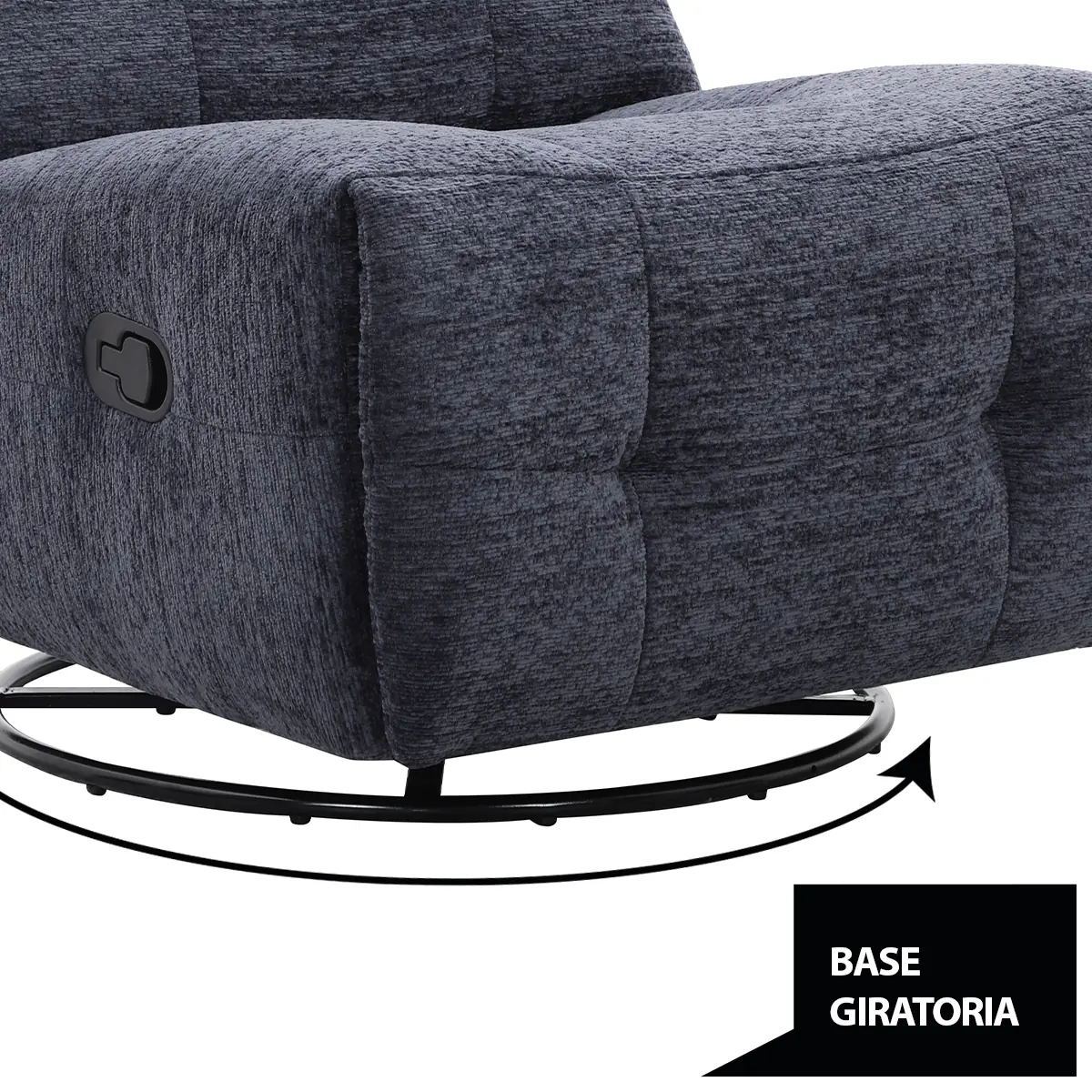 RECLINABLE RIPLEY HOME CARLOS BASE GIRATORIA AZUL - 6