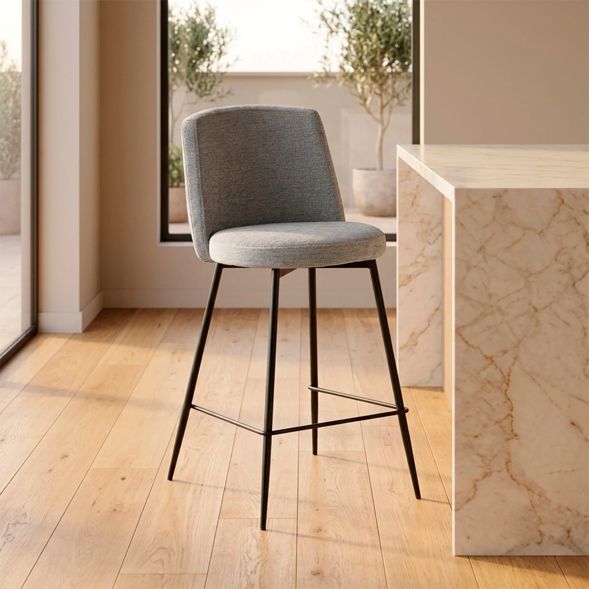 MUEBLE BAR RIPLEY HOME SILLA DE BAR GRIS - 1