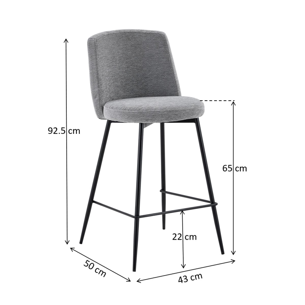MUEBLE BAR RIPLEY HOME SILLA DE BAR GRIS - 8