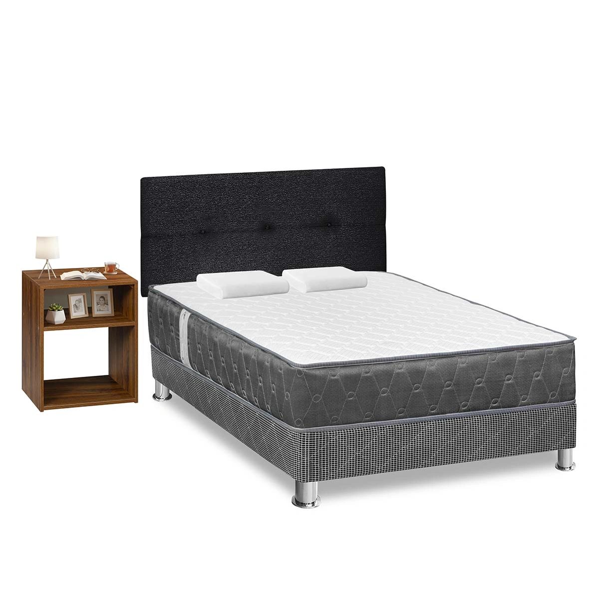 DORMITORIO FORLI ACQUA 2 PLAZAS + VELADOR TURIN CARAMELO - 3