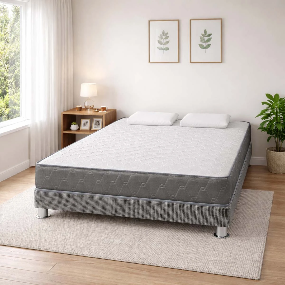 CAMA FORLI ACQUA 2 PLAZAS + VELADOR TURIN CARAMELO - 2