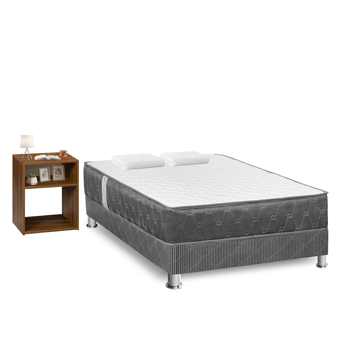 CAMA FORLI ACQUA 2 PLAZAS + VELADOR TURIN CARAMELO - 3
