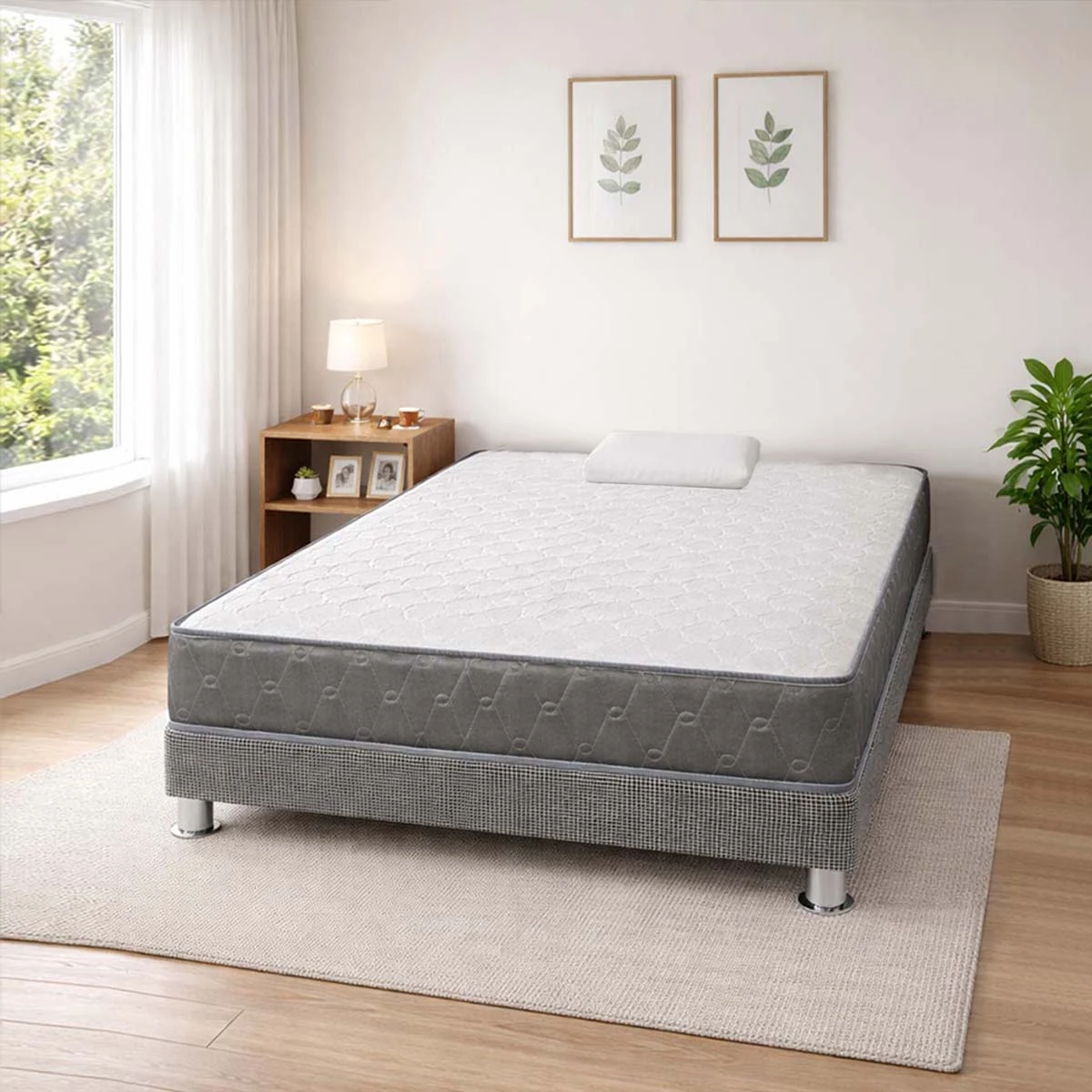 CAMA FORLI ACQUA 1.5 PLAZAS + VELADOR TURIN CARAMELO - 2