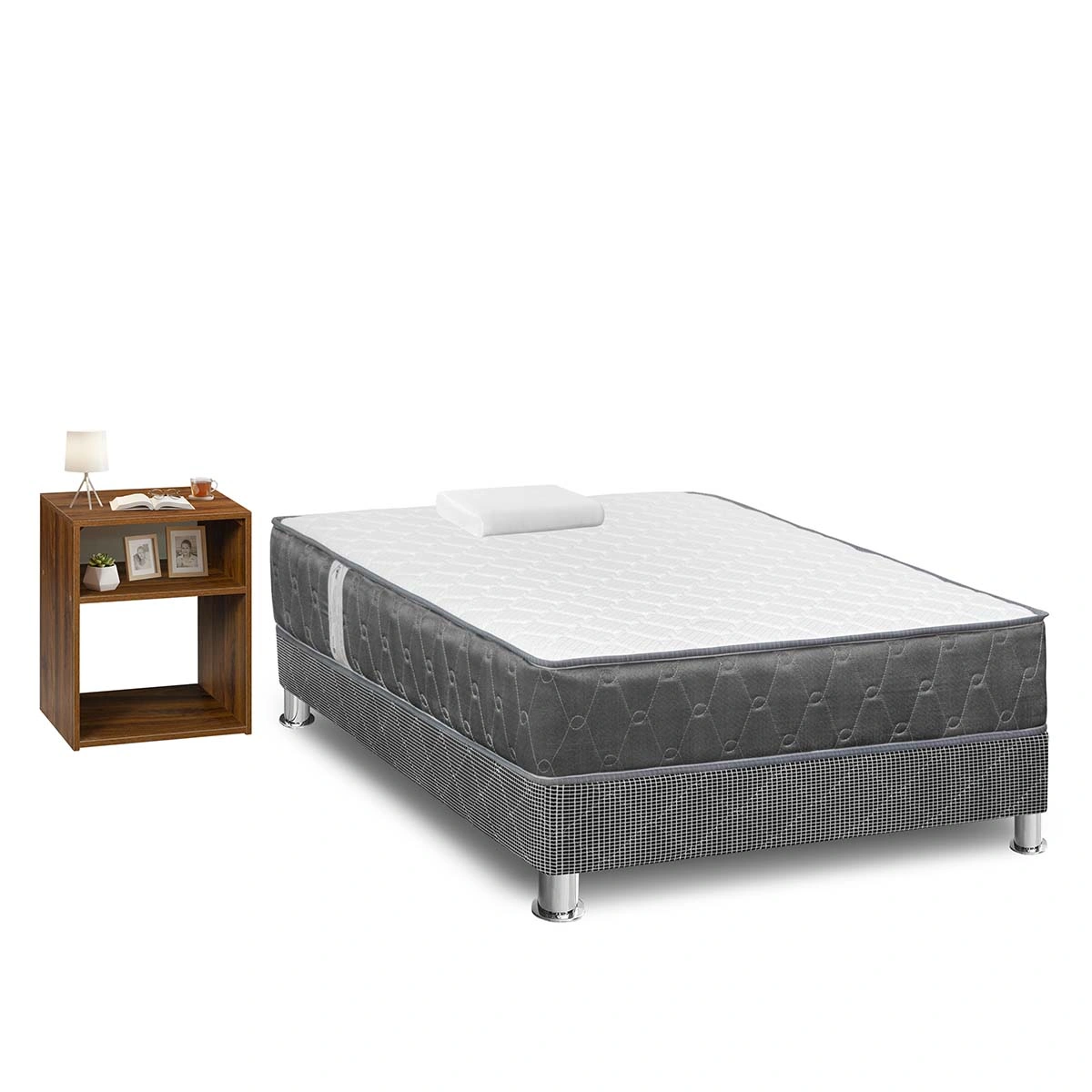 CAMA FORLI ACQUA 1.5 PLAZAS + VELADOR TURIN CARAMELO - 3