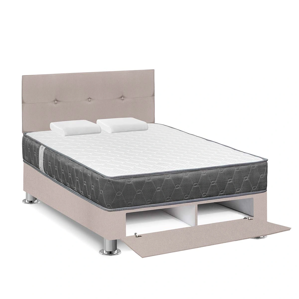 DORMITORIO SABANERA FORLI ACQUA 2 PLAZAS BEIGE + ALMOHADAS - 3