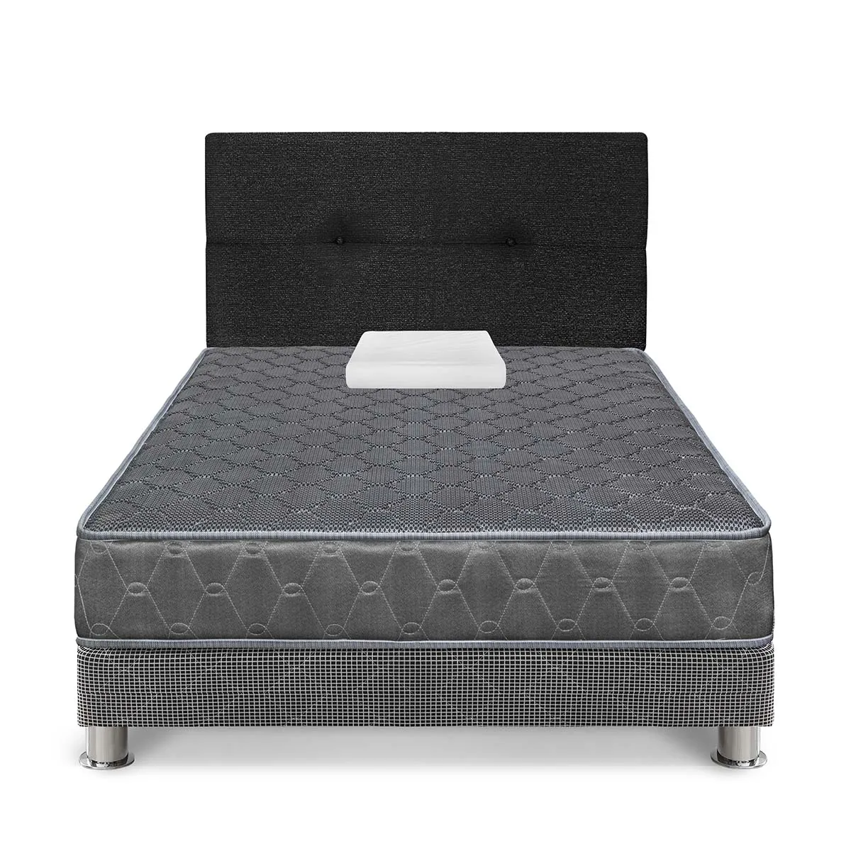 DORMITORIO FORLI ACQUA 1.5 PLAZAS GRIS + ALMOHADAS - 1