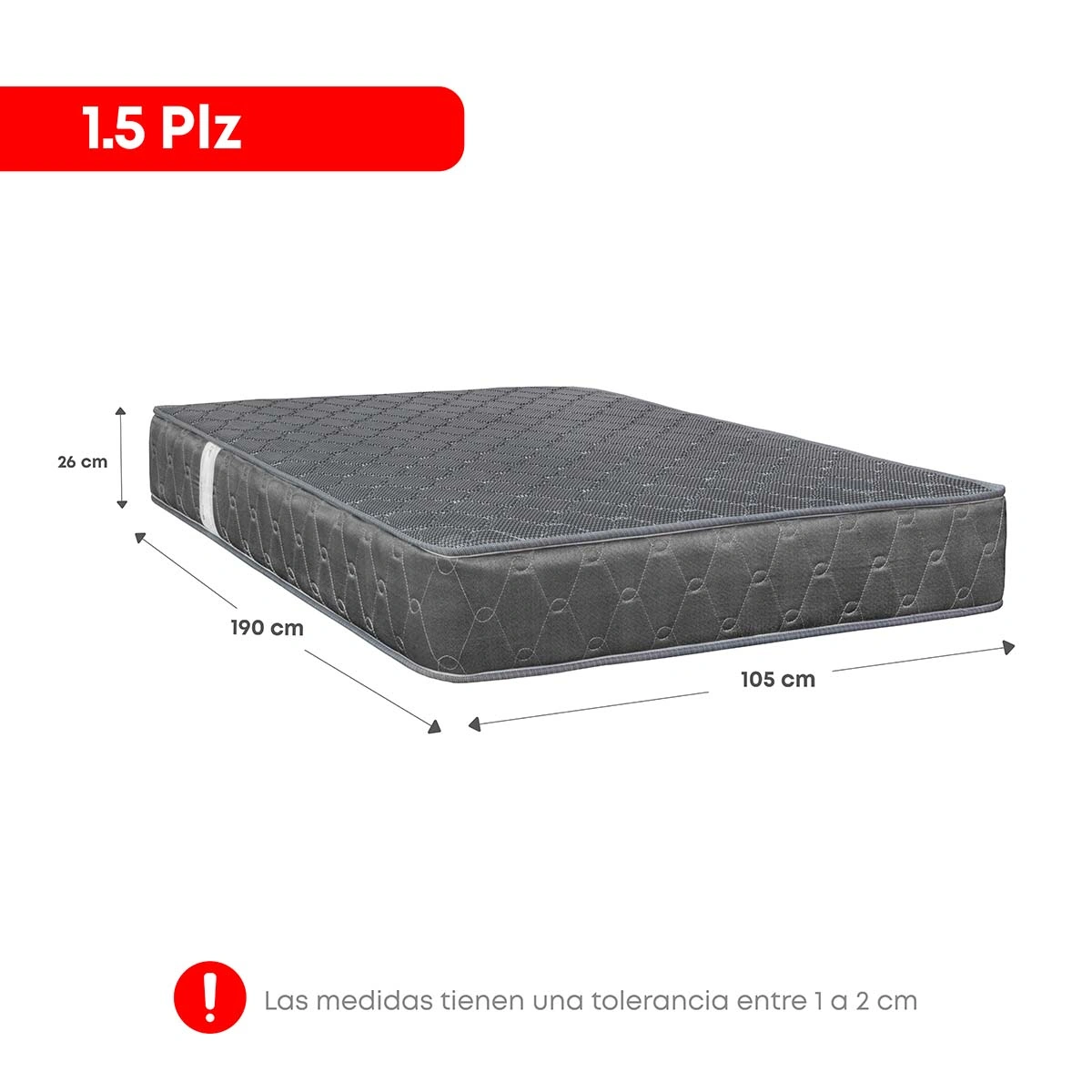 DORMITORIO FORLI ACQUA 1.5 PLAZAS GRIS + ALMOHADAS - 7