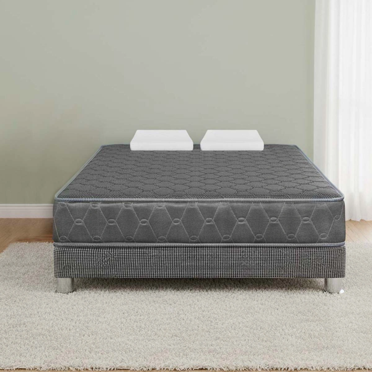 CAMA FORLI ACQUA 2 PLAZAS GRIS + ALMOHADAS - 2